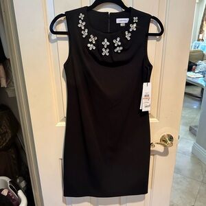 Calvin Klein Black rhinestone Embellished Neckline, size 2